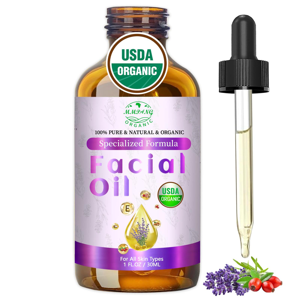 MMPANG Organic Face Oil Lavender bottle delivers calming hydration for radiant skin.