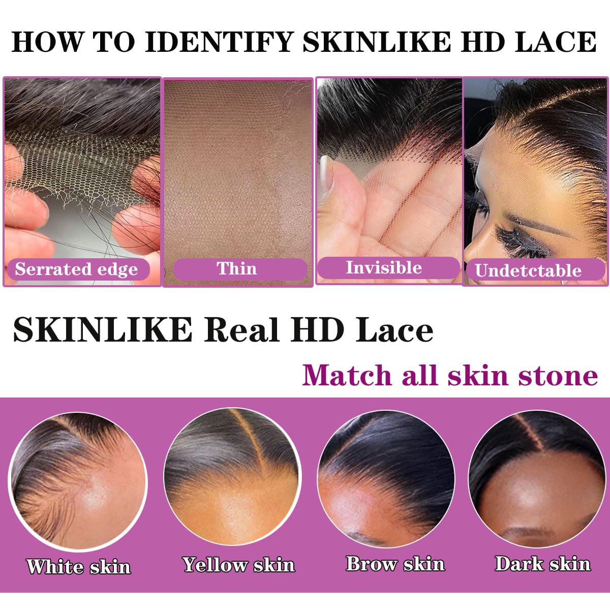 Mnador natural hairline with pre-plucked design for precise parting.