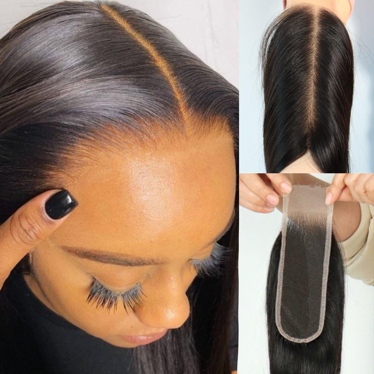 Mnador Skinlike HD lace closure close-up for seamless skin blend.