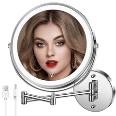 MNIENT 8-inch wall-mounted mirror front view for clear daily grooming.