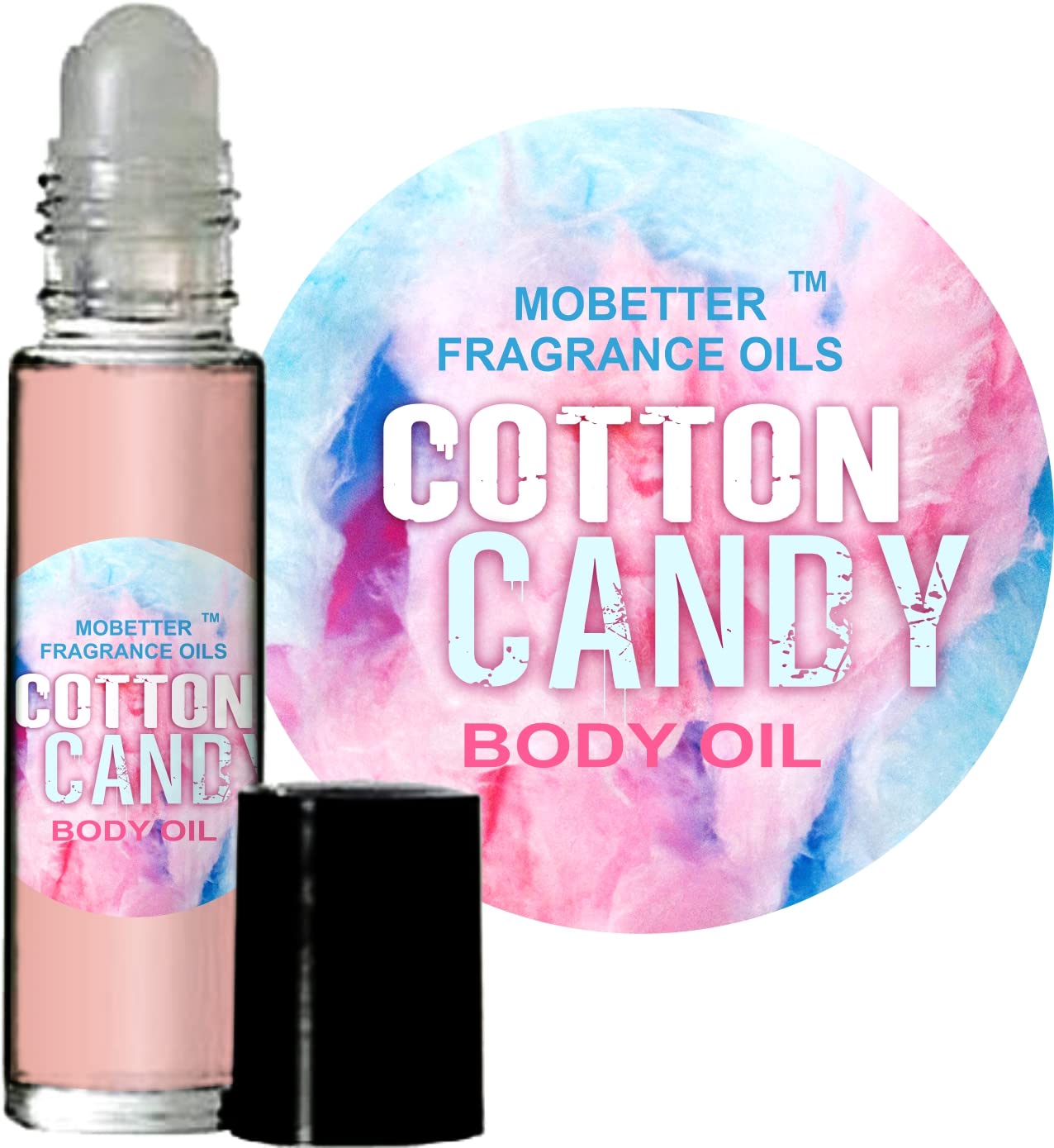 MOBETTER Algodón de azúcar: aceite corporal con aplicador rodillo 10 ml para uso diario