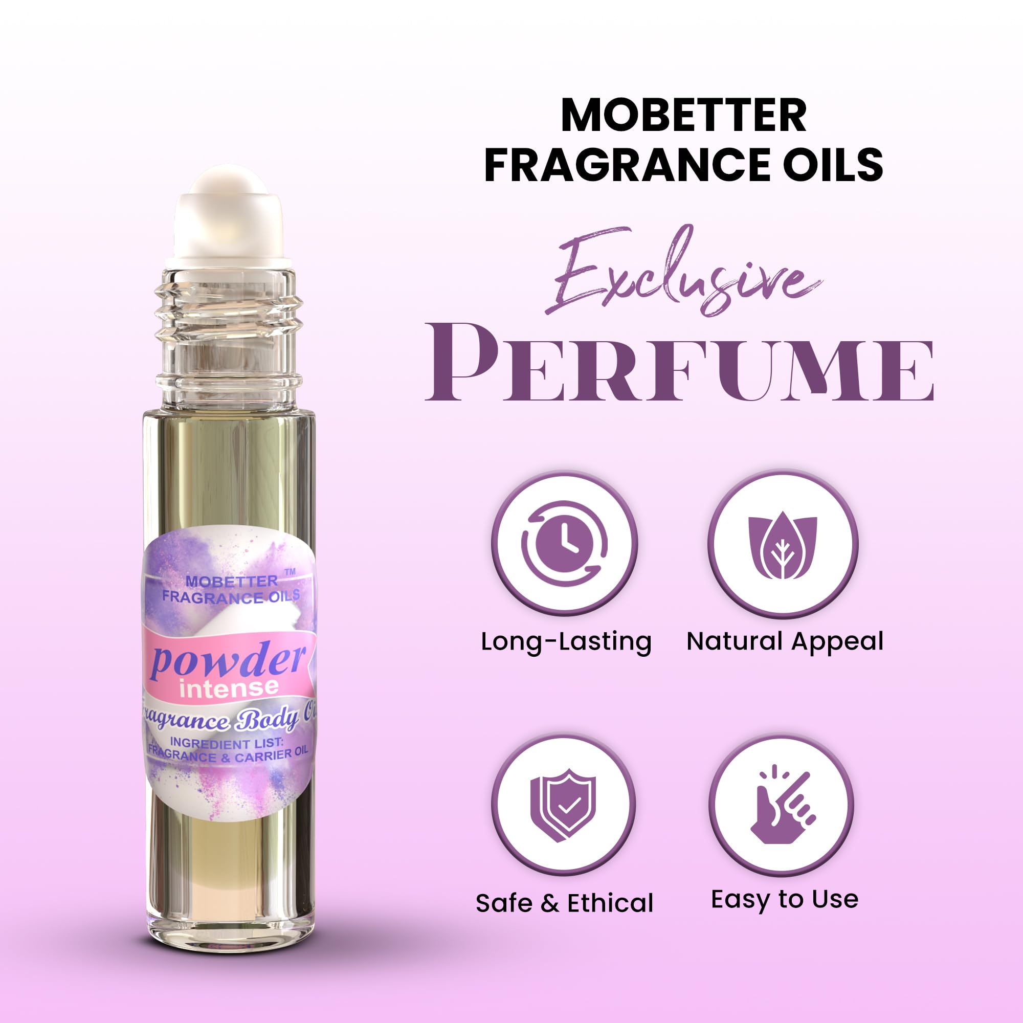 MOBETTER Fragancia Polvo: textura ligera ideal para piel sensible.