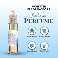 MOBETTER FRAGRANCE OILS Baby Powder: perfume unisex en acercamiento mostrando notas cálidas.