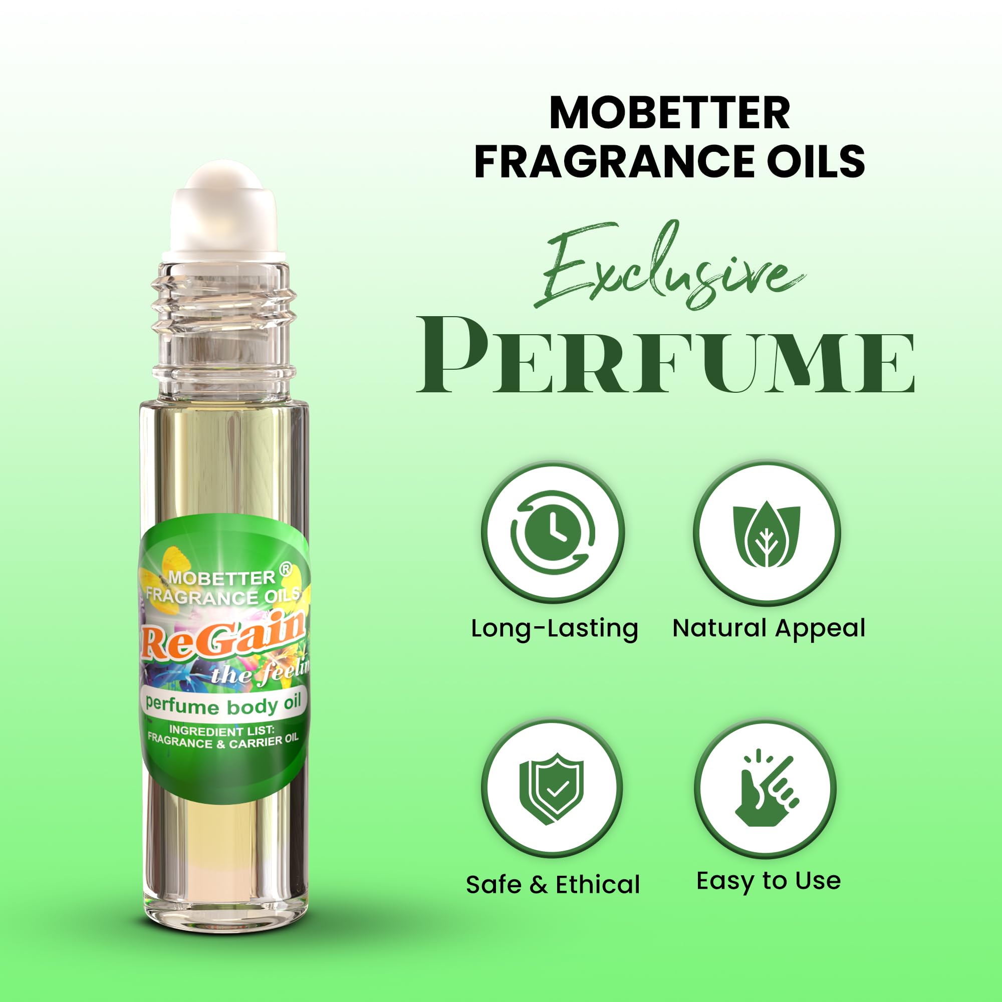 MOBETTER ReGain The Feeling, primer plano de textura sedosa del aceite