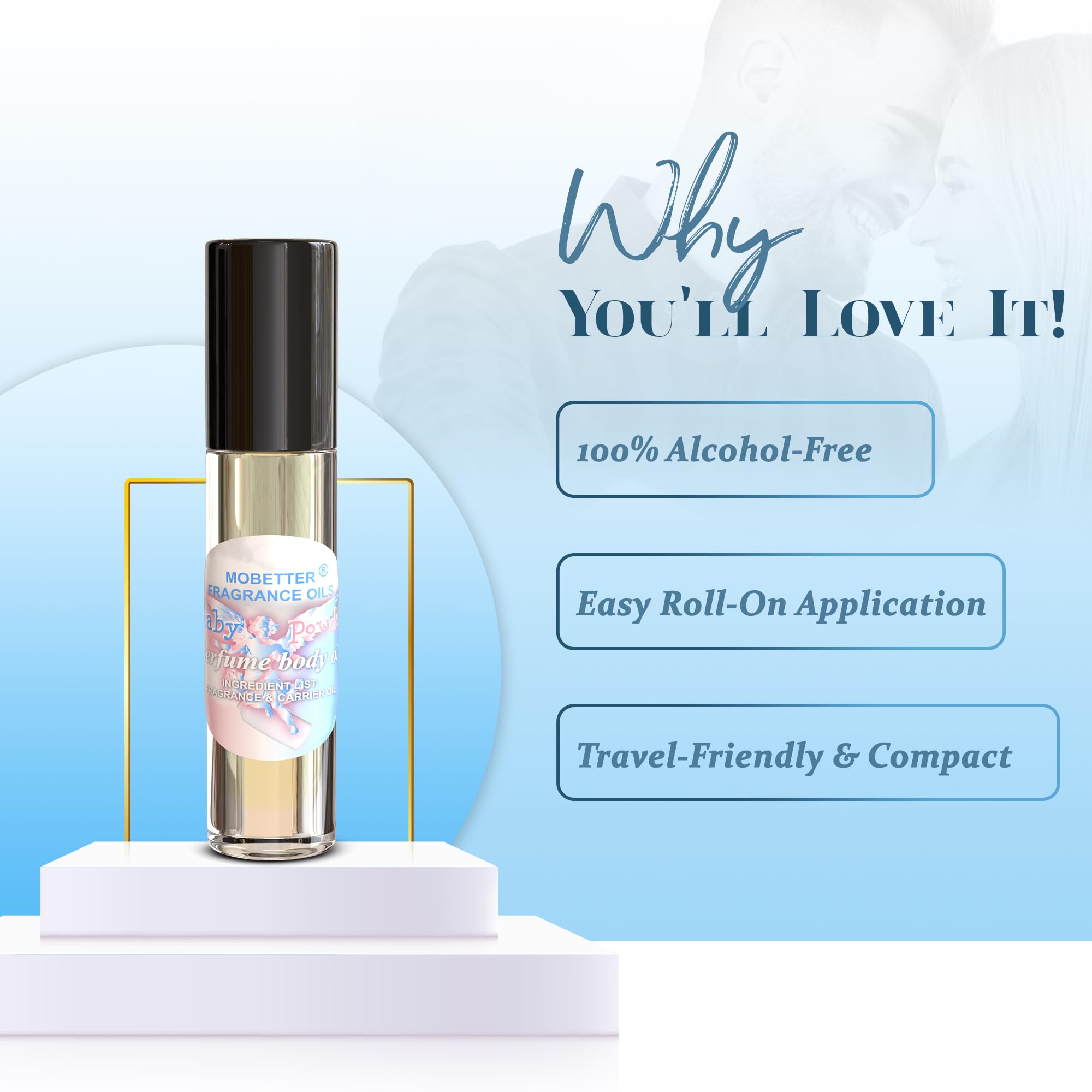 MOBETTER FRAGRANCE OILS Baby Powder: textura de aceite perfumado para piel suave.