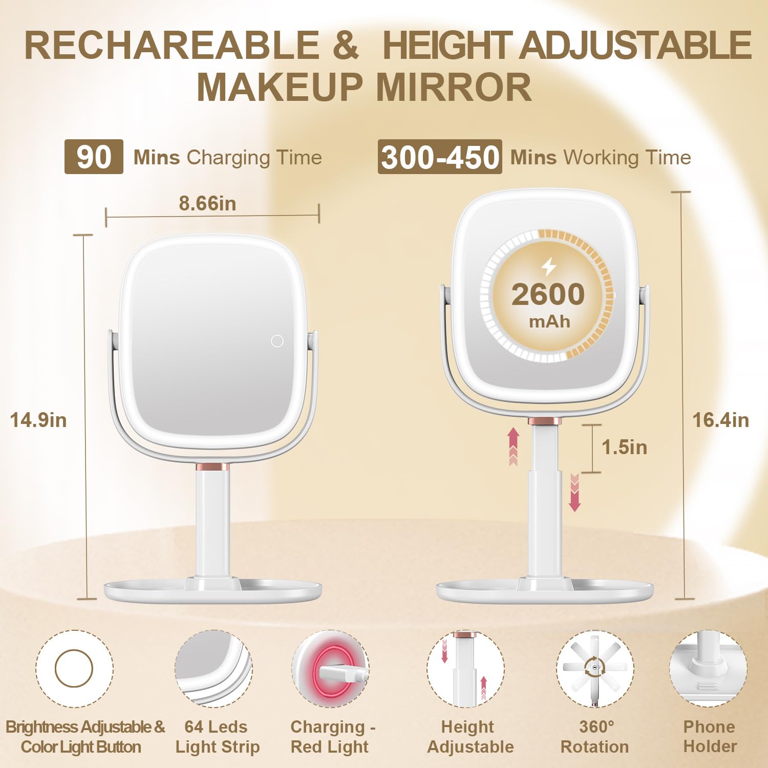 Mocado double sided 360 rotation for versatile angles