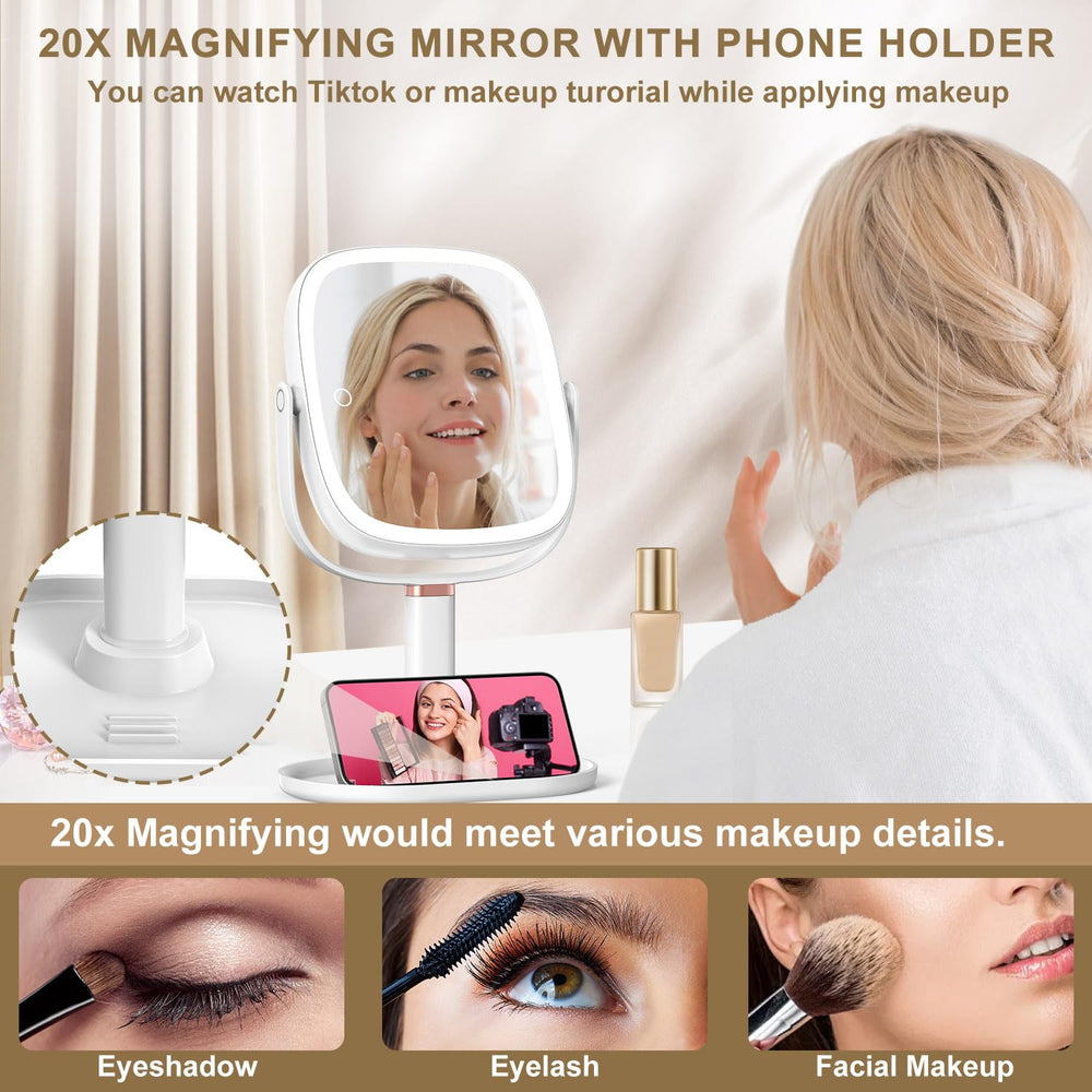 Mocado height adjustable makeup mirror for different seating heights