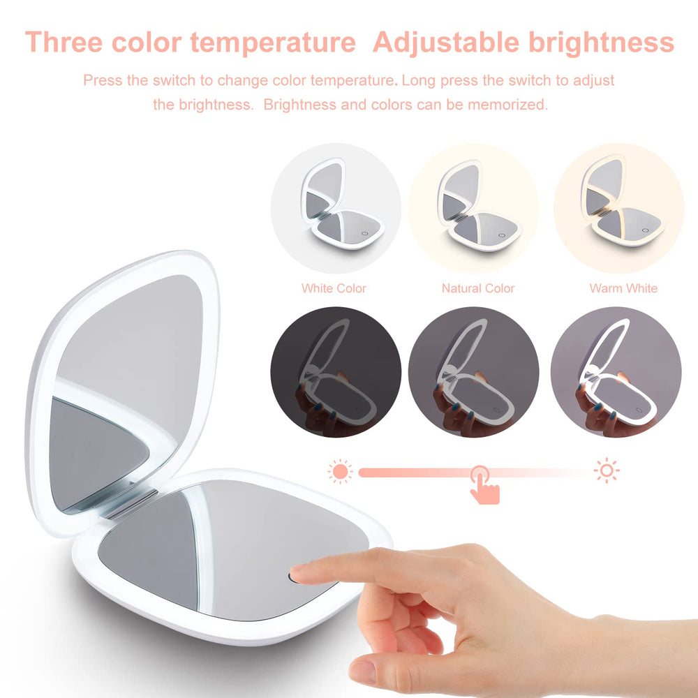 Mocado mirror features touch controls to adjust lighting easily.