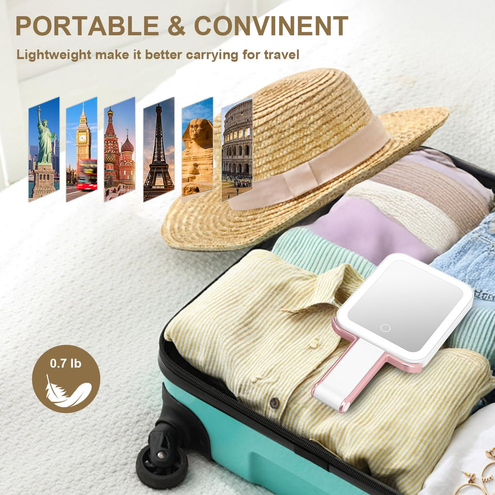 Mocado travel mirror includes a velvet pouch for safe storage