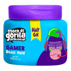 Moco de Gorila Gamer Gel jar side view highlights compact packaging for on the go styling.