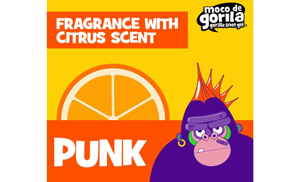Moco de Gorila Punk: peinado firme que resiste viento y movimiento