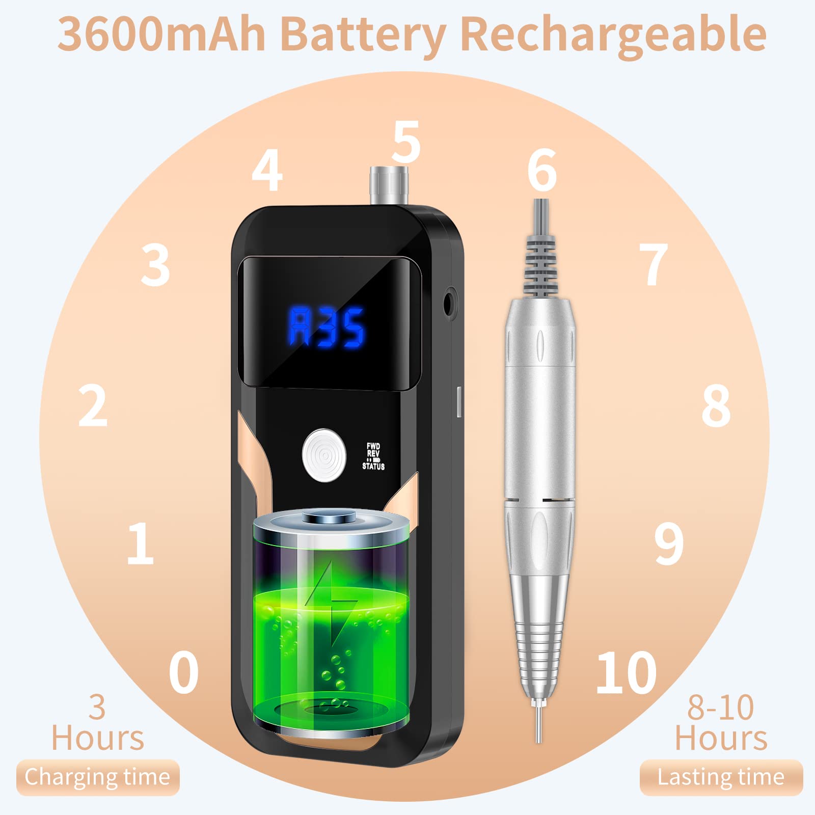 MOCOWIND aluminum handpiece delivers smooth, low-heat operation.