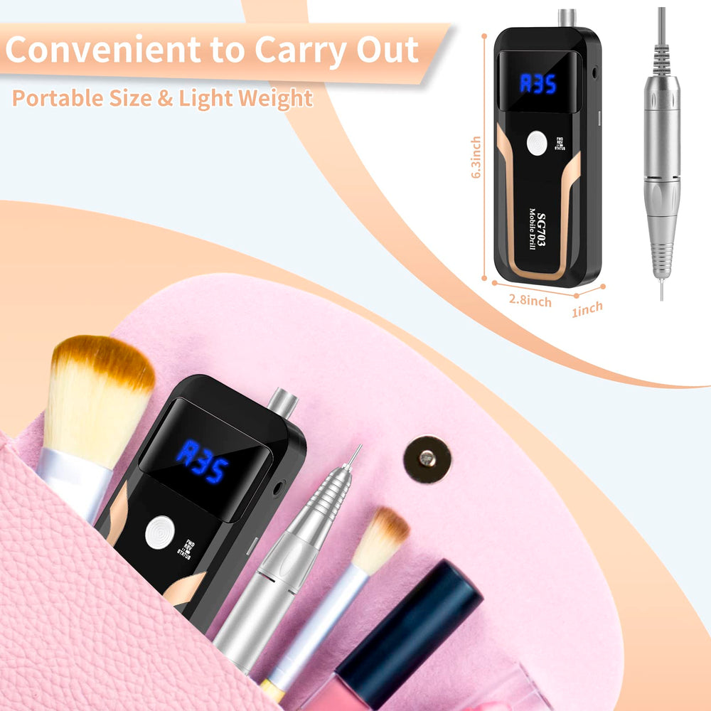 MOCOWIND nail drill with LCD display for precise speed control.