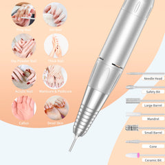 MOCOWIND rechargeable cordless e file with 3600mAh for on-the-go manicures.
