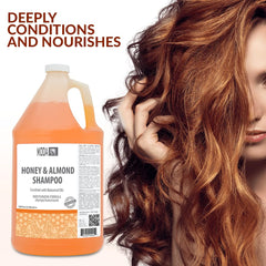 MODA Champú miel-almendra demostración de aplicación y masaje para cabello limpio