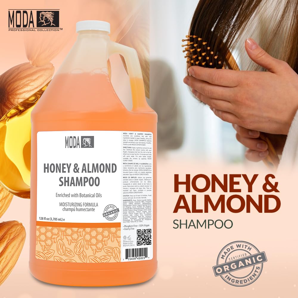 MODA Champú miel-almendra fórmula sin sulfatos para uso diario