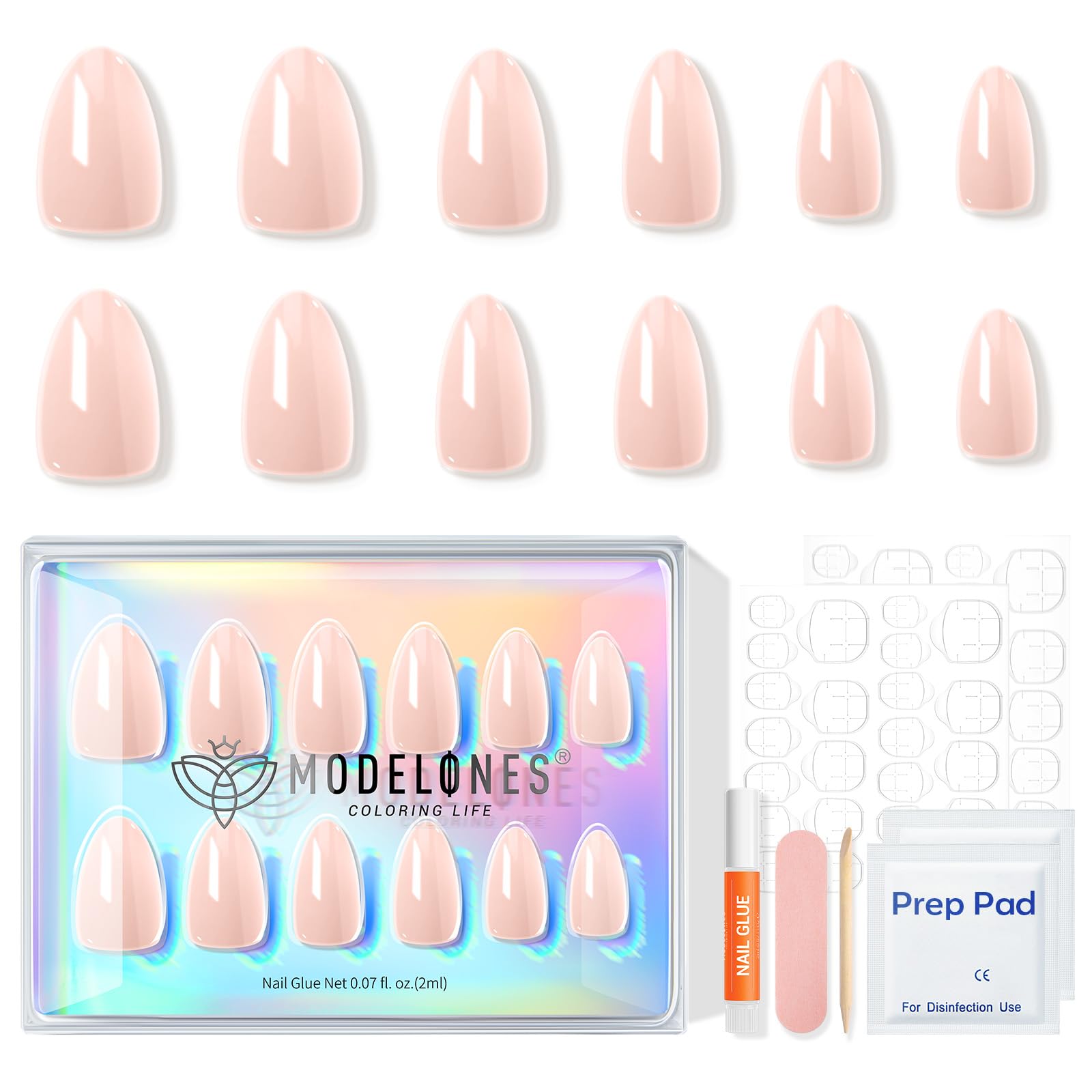 Modelones 32 uñas en 16 tallas para ajustar a cada dedo.