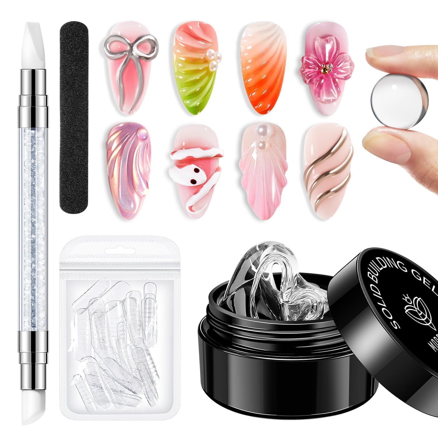 Modelones 3D Sculpting Gel Kit contents for easy nail art and extensions.