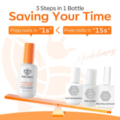 Modelones 3-in-1 base coat applied to boost adhesion.