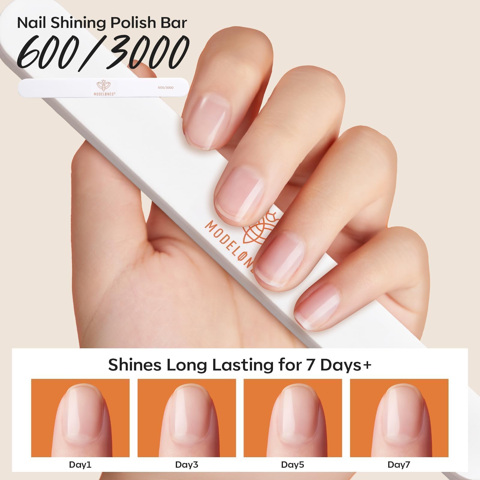 Modelones 600/3000 polishing bar delivers high-shine finish.
