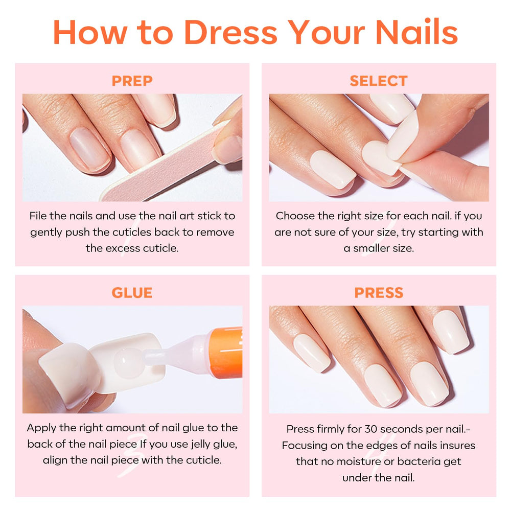 Modelones ABS material nails for durable, smudge-proof wear