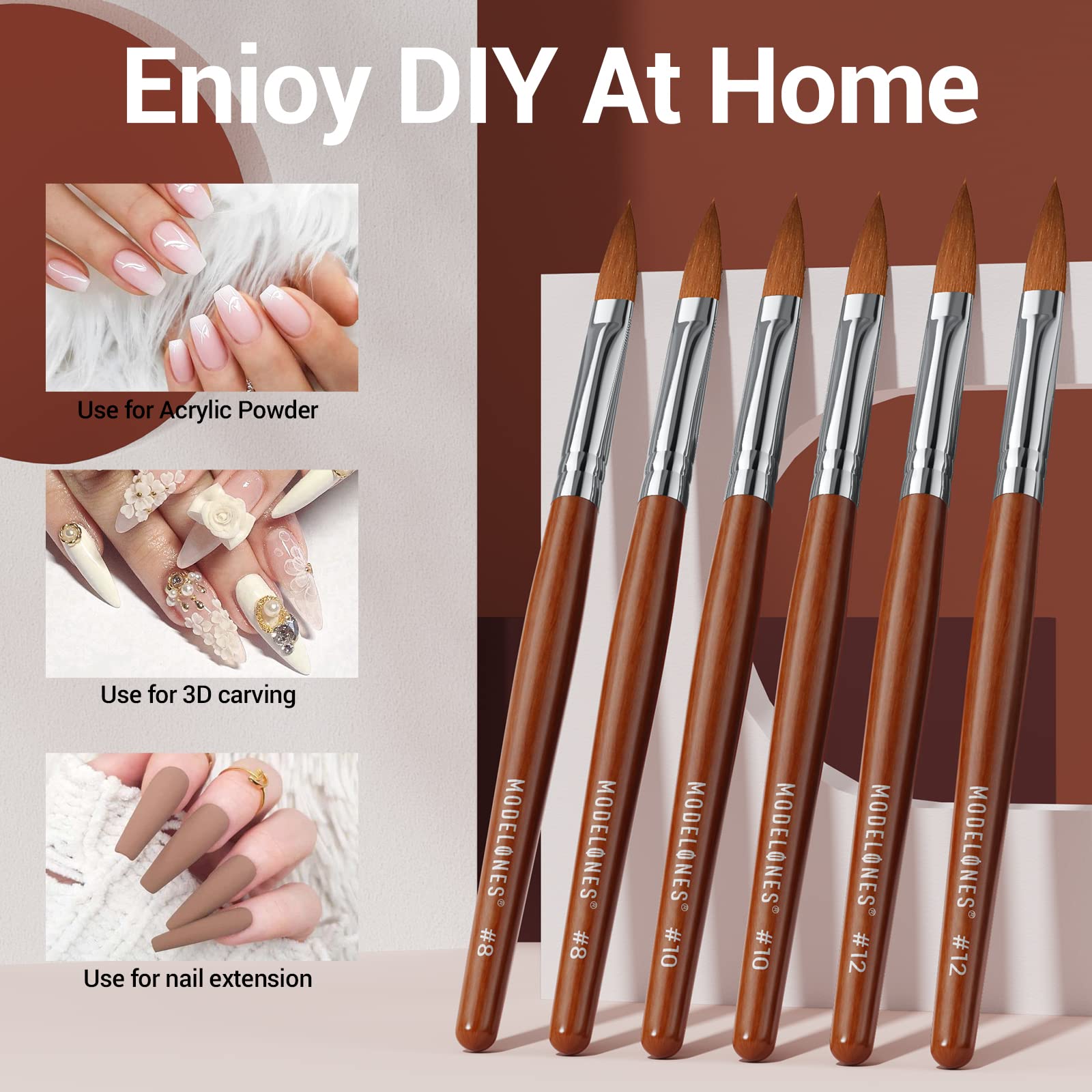 Modelones acrylic nail brush packaging with elegant design