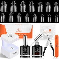 Modelones almond gel kit contents for at-home manicure inspiration