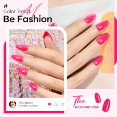 Modelones almond nails close-up highlighting durable ABS and reusable design
