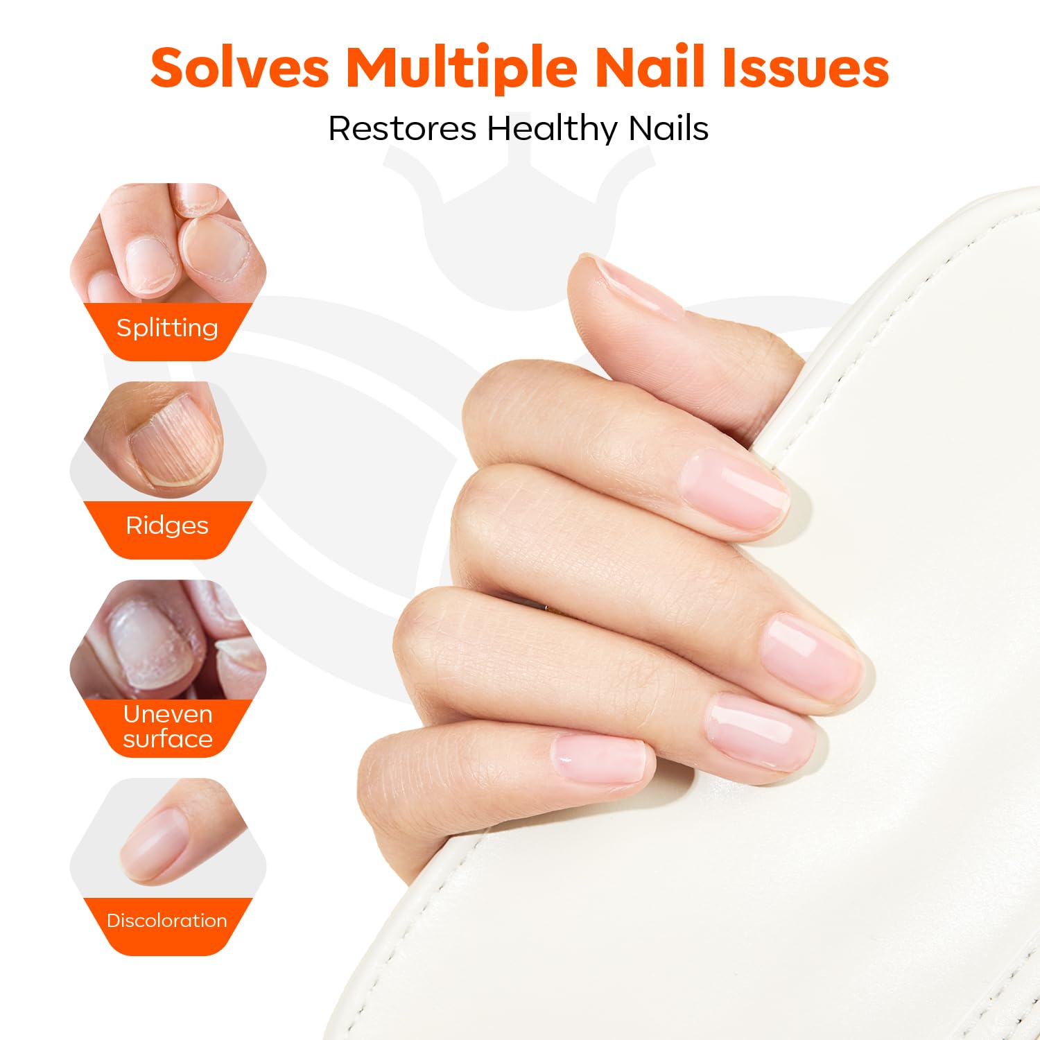 Modelones aplicacion con brocha en uñas, uso suave para uñas dañadas.