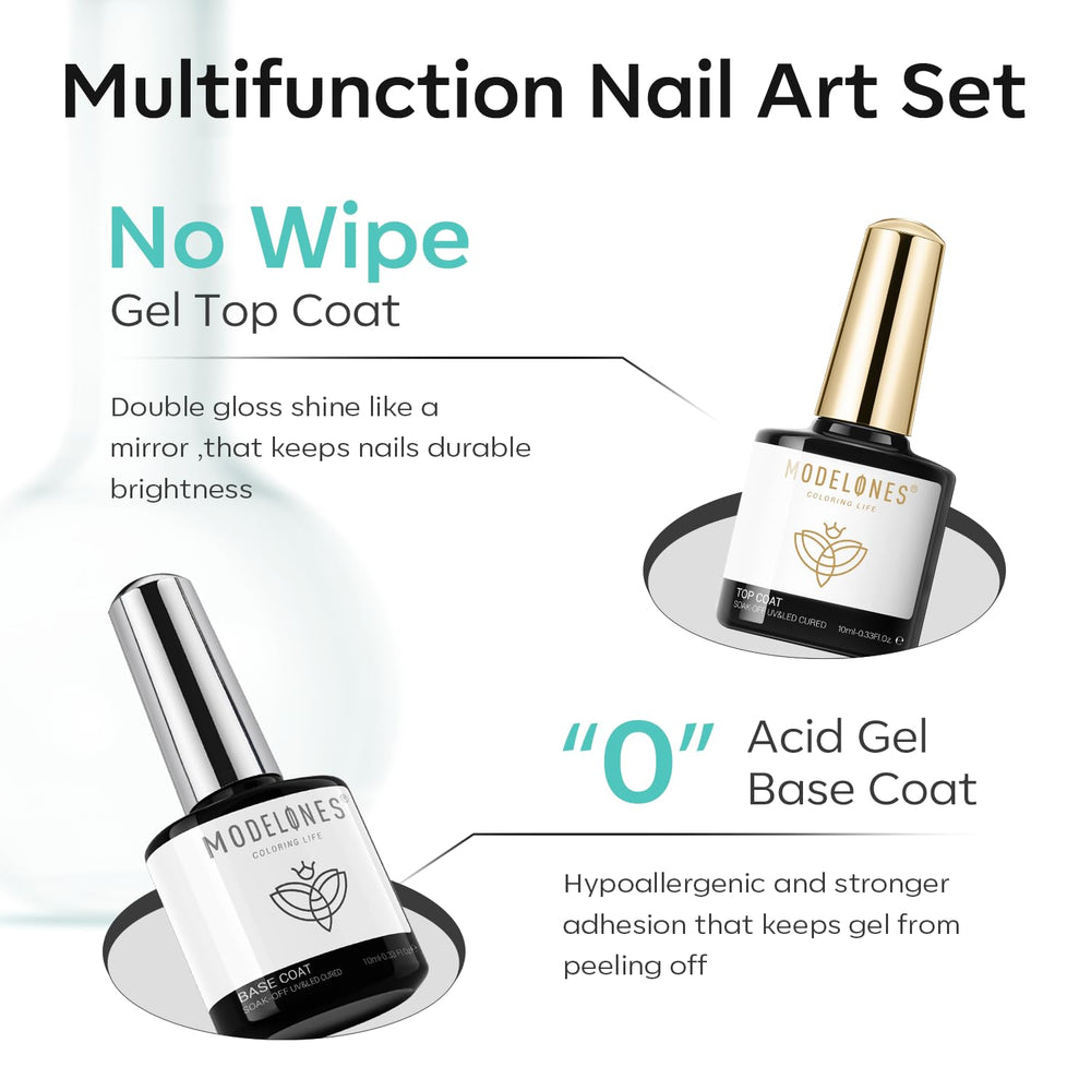 Modelones base gel crea una base suave para la manicura.