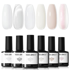 Modelones gel blanco lechoso para uñas con acabado suave y duradero