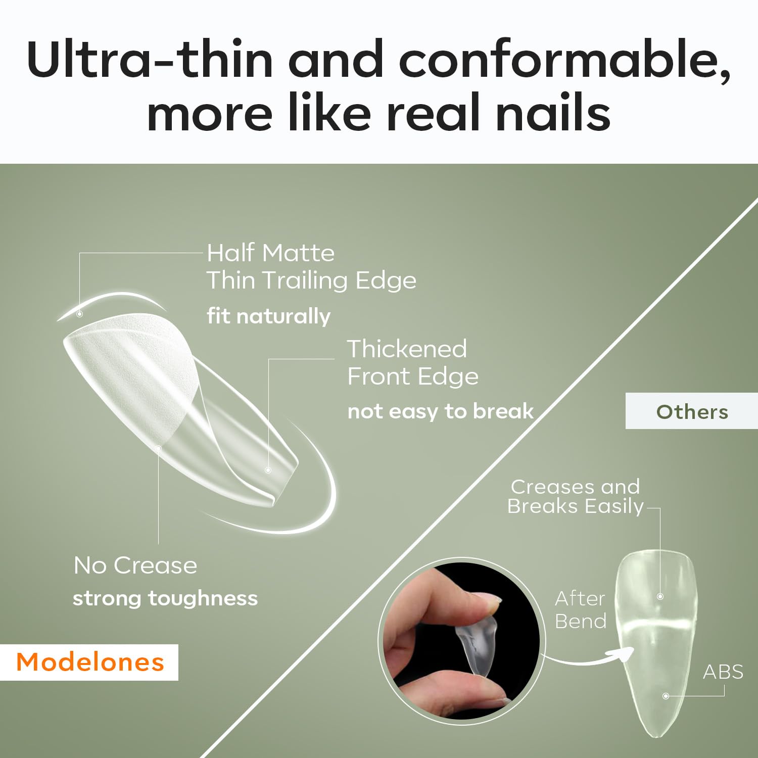 Modelones breathable, lightweight tips deliver natural look with durable wear.