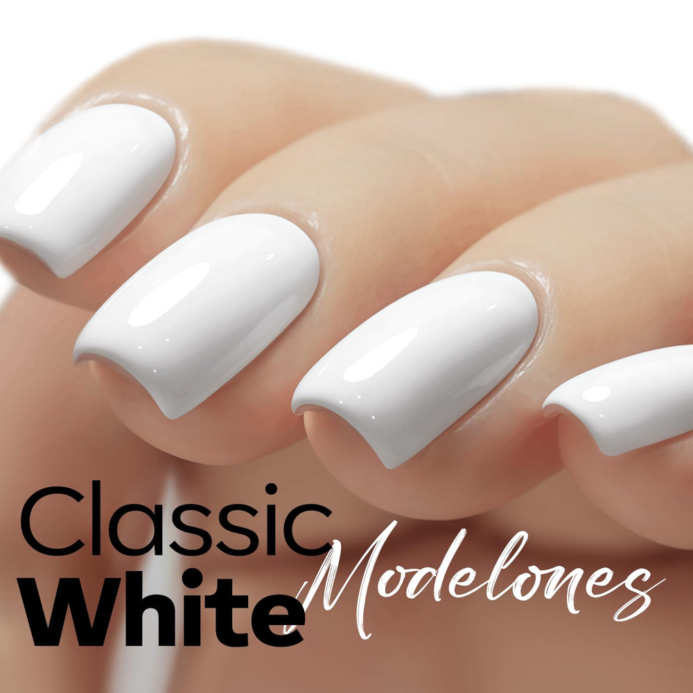 Modelones gel polish provides bubble-free wear with easy-glide brush.