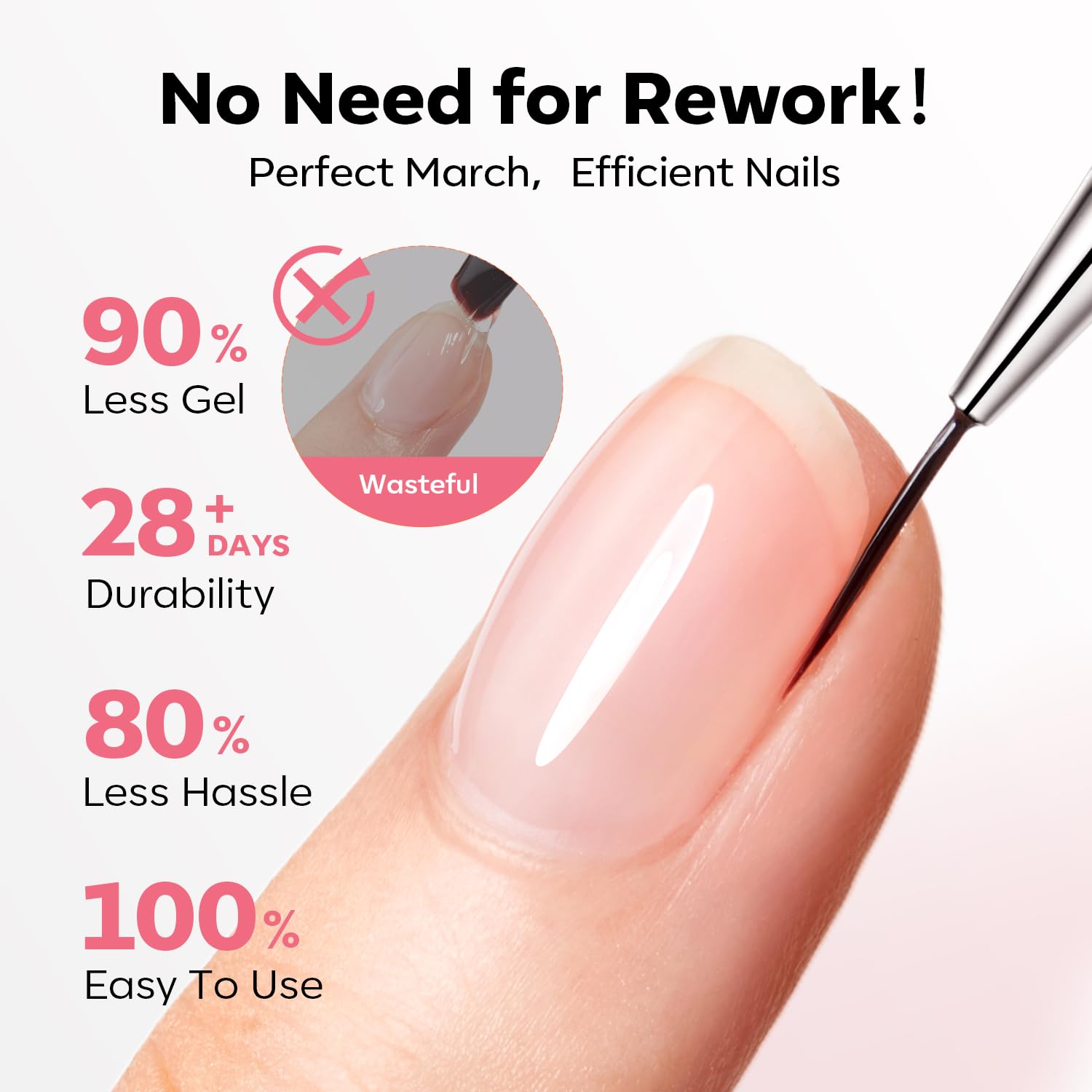 Modelones Builder Nail Gel ofrece acabado transparente con base visible y limpio.