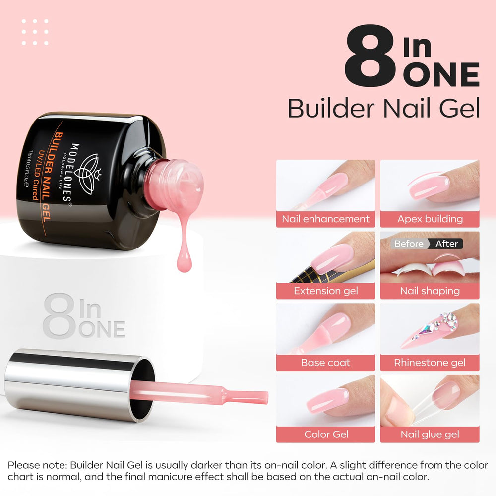 Modelones Builder Nail Gel apice: construcción del ápice para mayor resistencia.