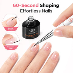 Modelones Builder Nail Gel permite arte 3D preciso con el pincel liner desmontable de 9 mm.
