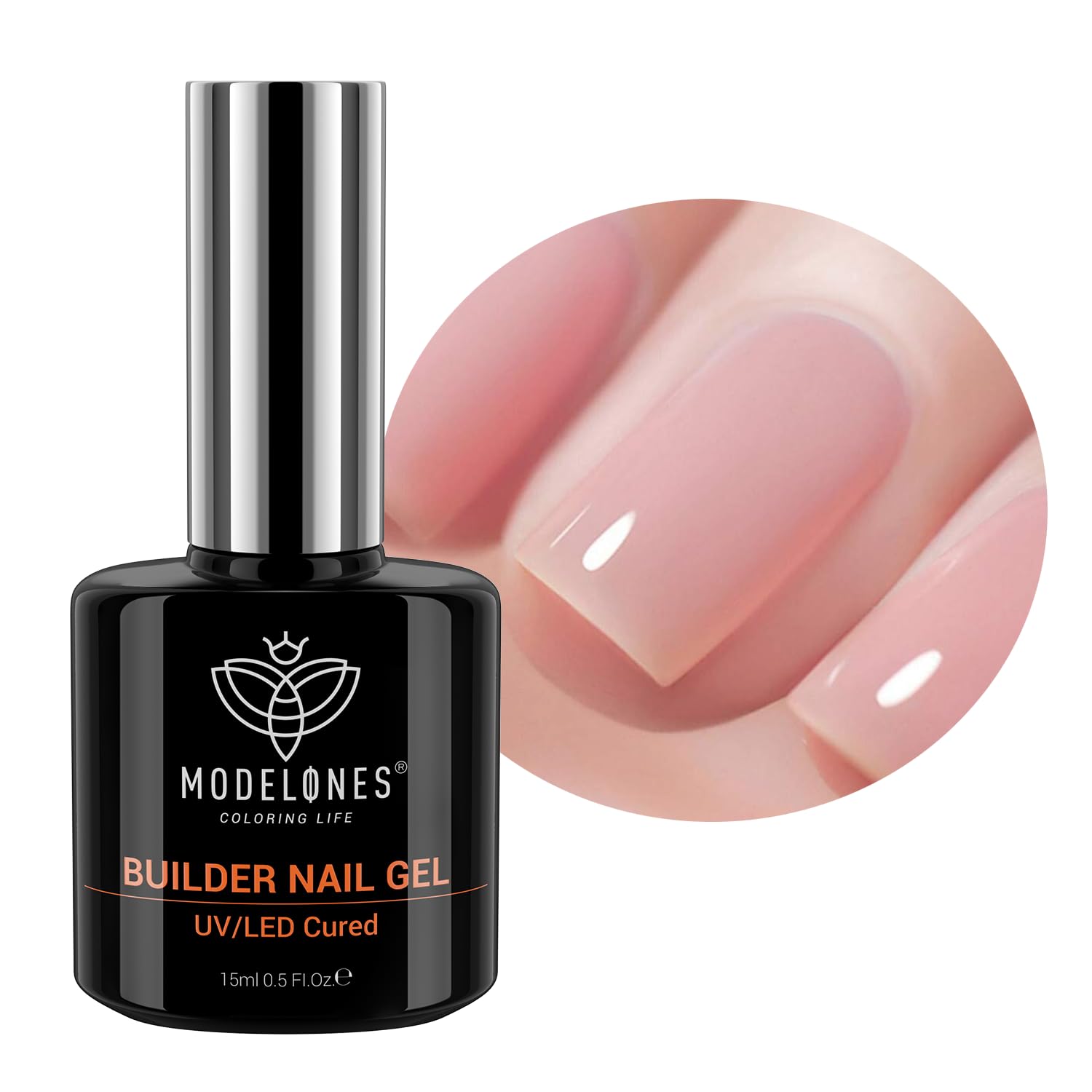 Modelones Builder Nail Gel base: base protectora para uñas fuertes y lisas.