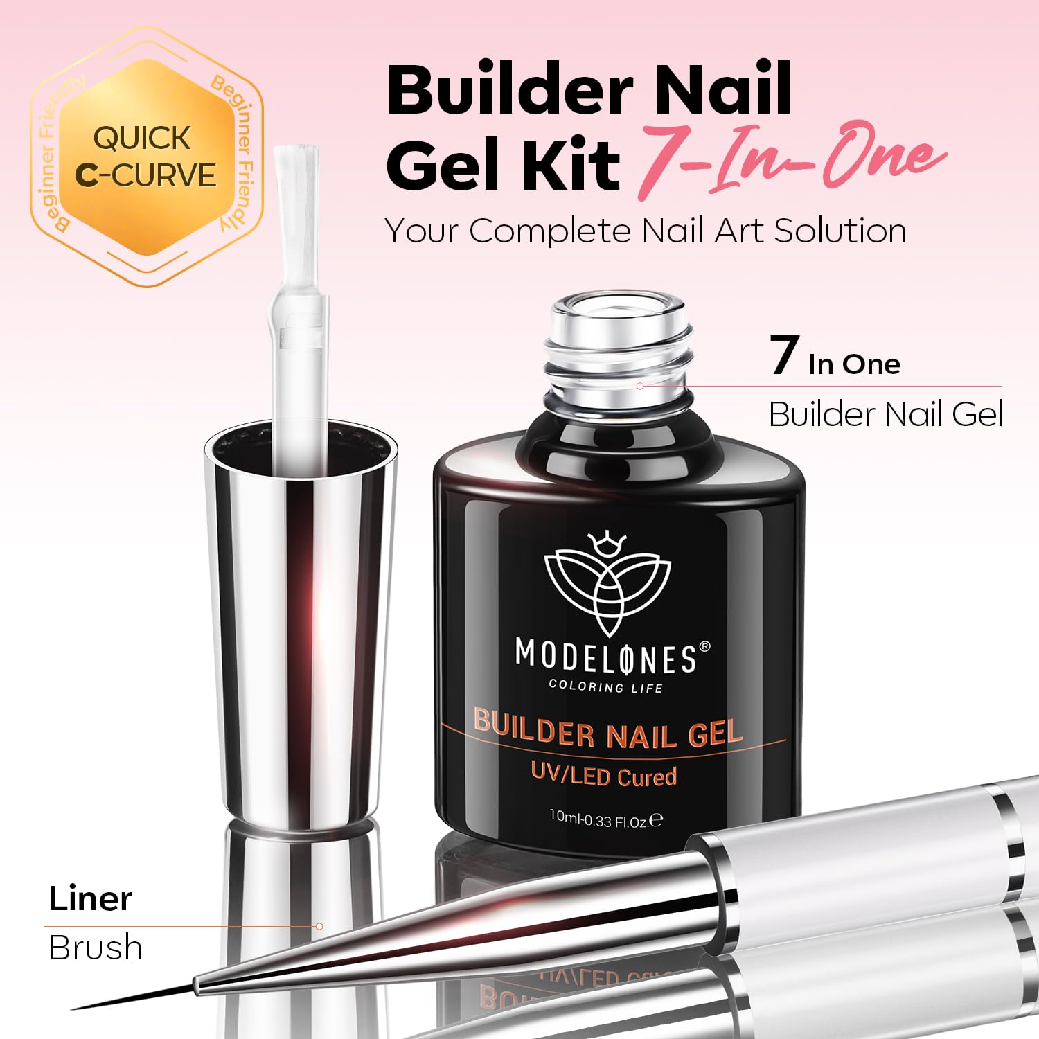 Modelones Builder Nail Gel cuida la piel durante su uso y facilita el proceso.