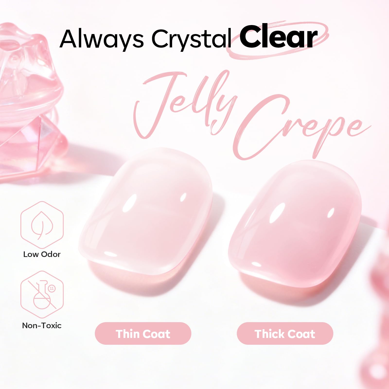 Home manicure with Modelones gel, no top coat required for sleek results.