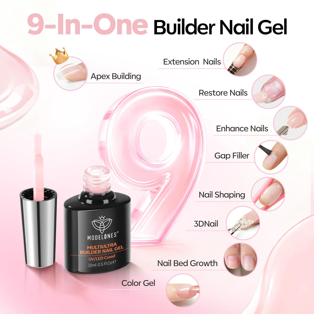 Close-up shows clean edges after applying Modelones Builder Gel.