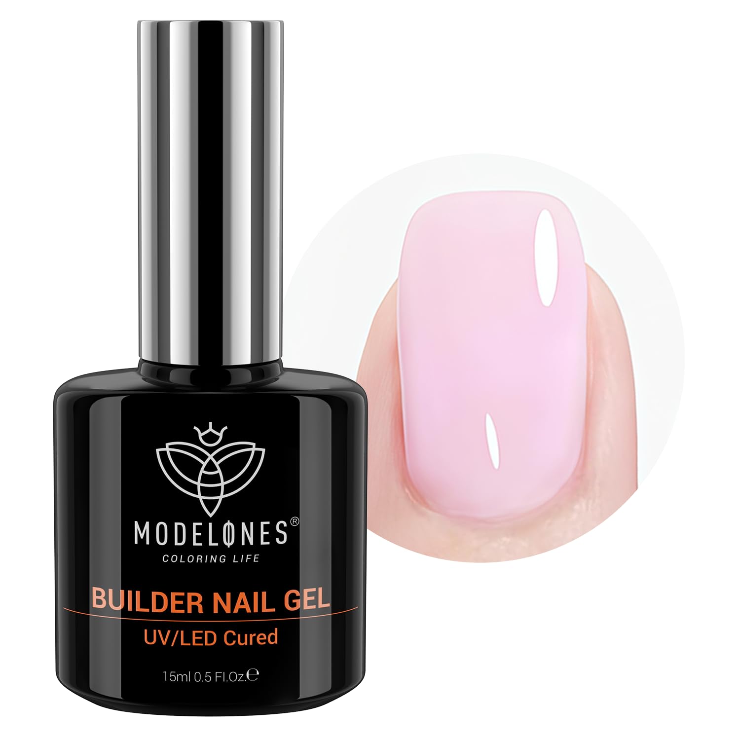 Modelones Builder Nail Gel: envase en primer plano para una aplicación fácil.