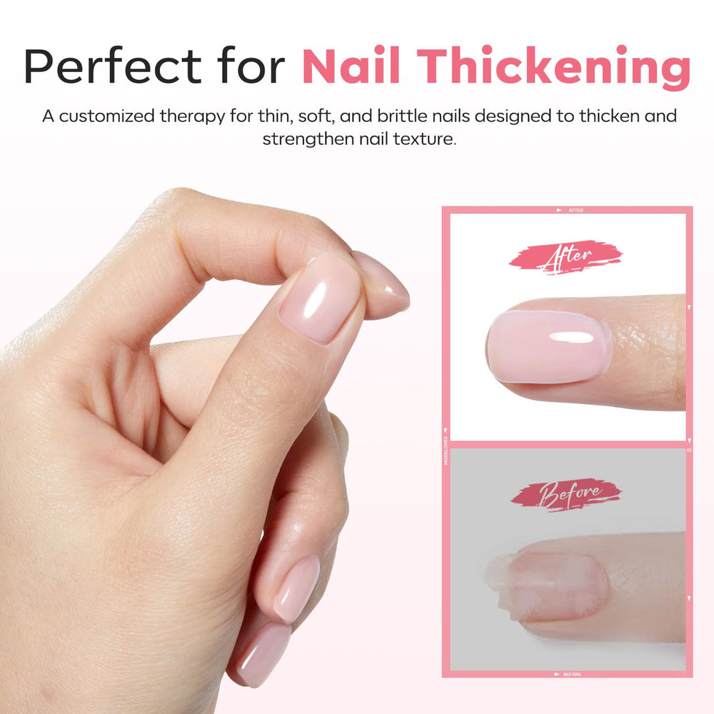 Modelones Builder Rubber Base Gel on natural nails before application