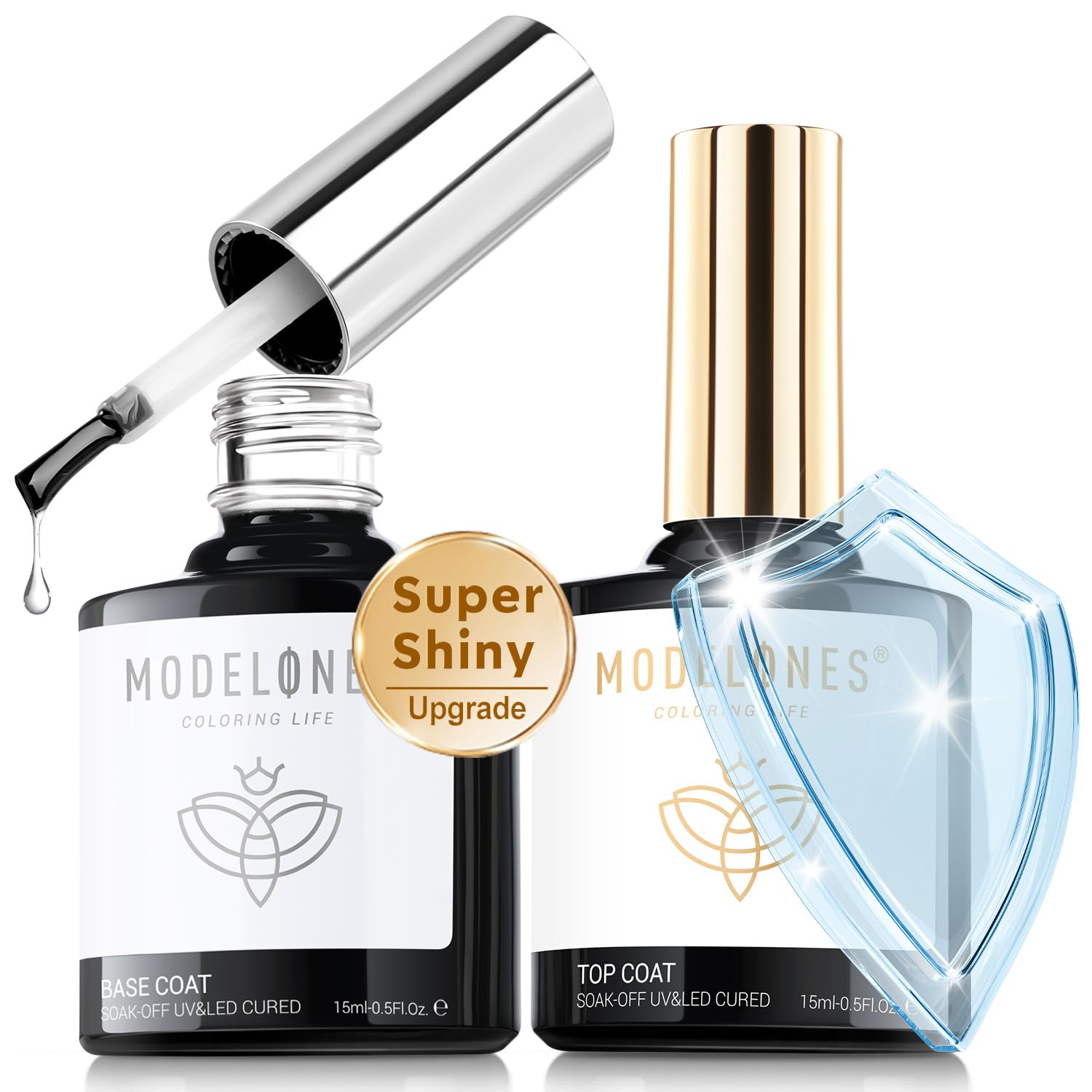 Modelones: capa base gel 15 ml, mejora adhesión en uñas.