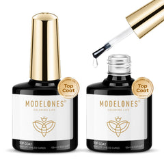Modelones capa superior transparente, bote 10 ml, acabado profesional.