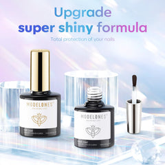 Modelones: capa top gel 15 ml, acabado brillante y duradero.