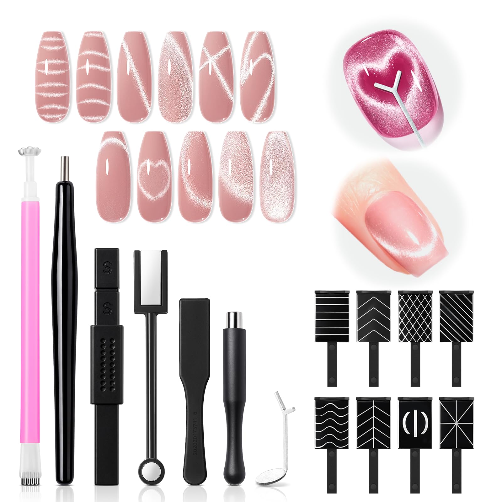 Modelones cat eye magnet set enables diverse looks at home