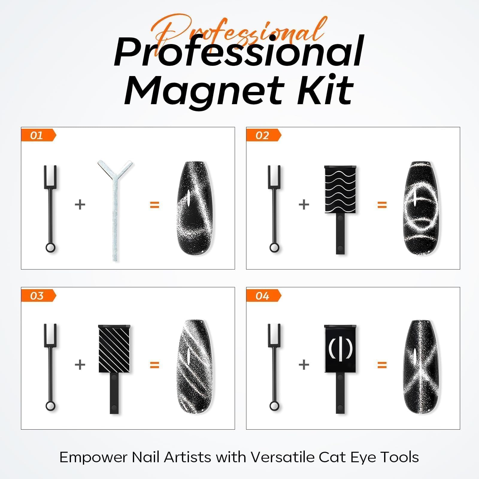 Modelones cat eye magnets work with gel polish for depth and shimmer