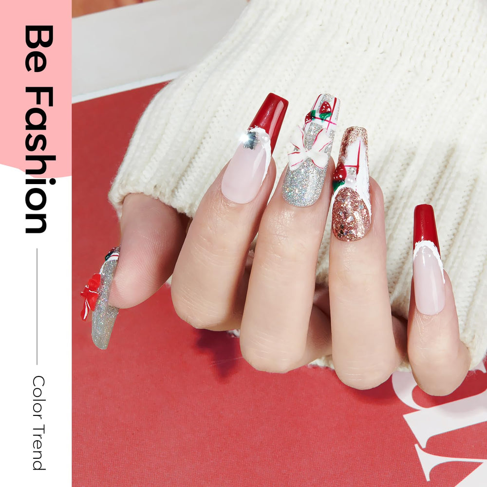 Modelones Christmas red polish bottle for vibrant holiday nails with gloss.