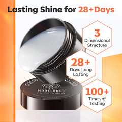 Modelones chrome powder mixed with gel for chrome nail effects