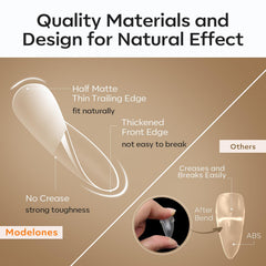 Modelones cobertura total en uñas almendradas para un aspecto natural